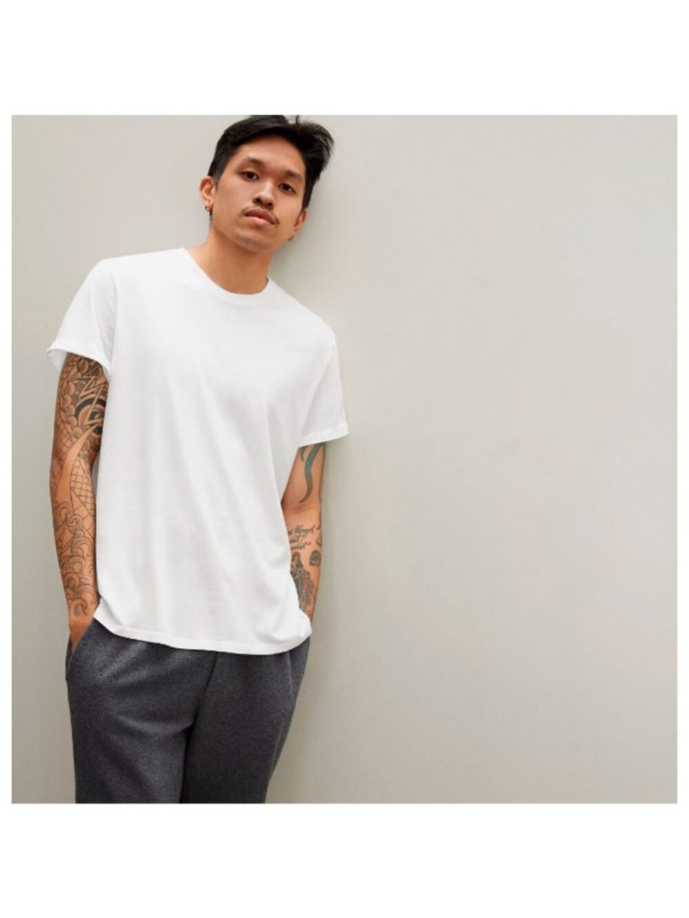 Everlane Mens Organic Cotton T-Shirt White Uniform Collection Crew XXL Neutral
